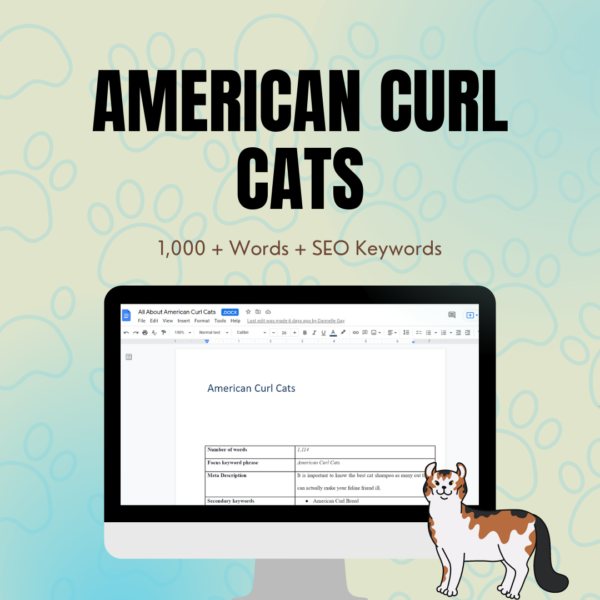 all about american curl cats plr mockup
